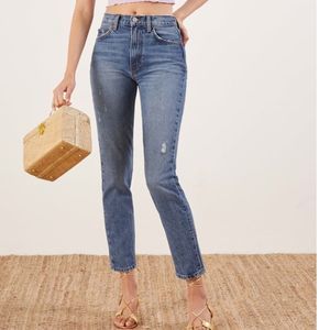 Reformation Julia Crop High Waist Cigarette Jeans